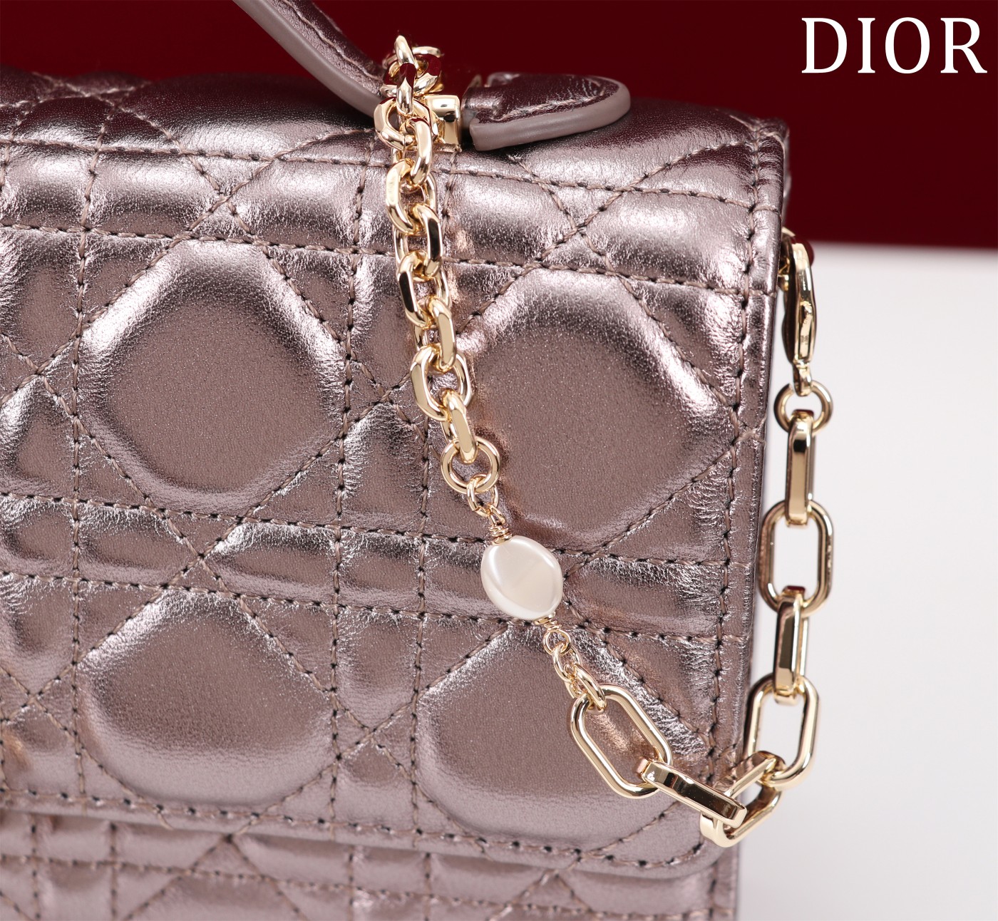 My Dior Mini Bag Silver Cannage Lambskin